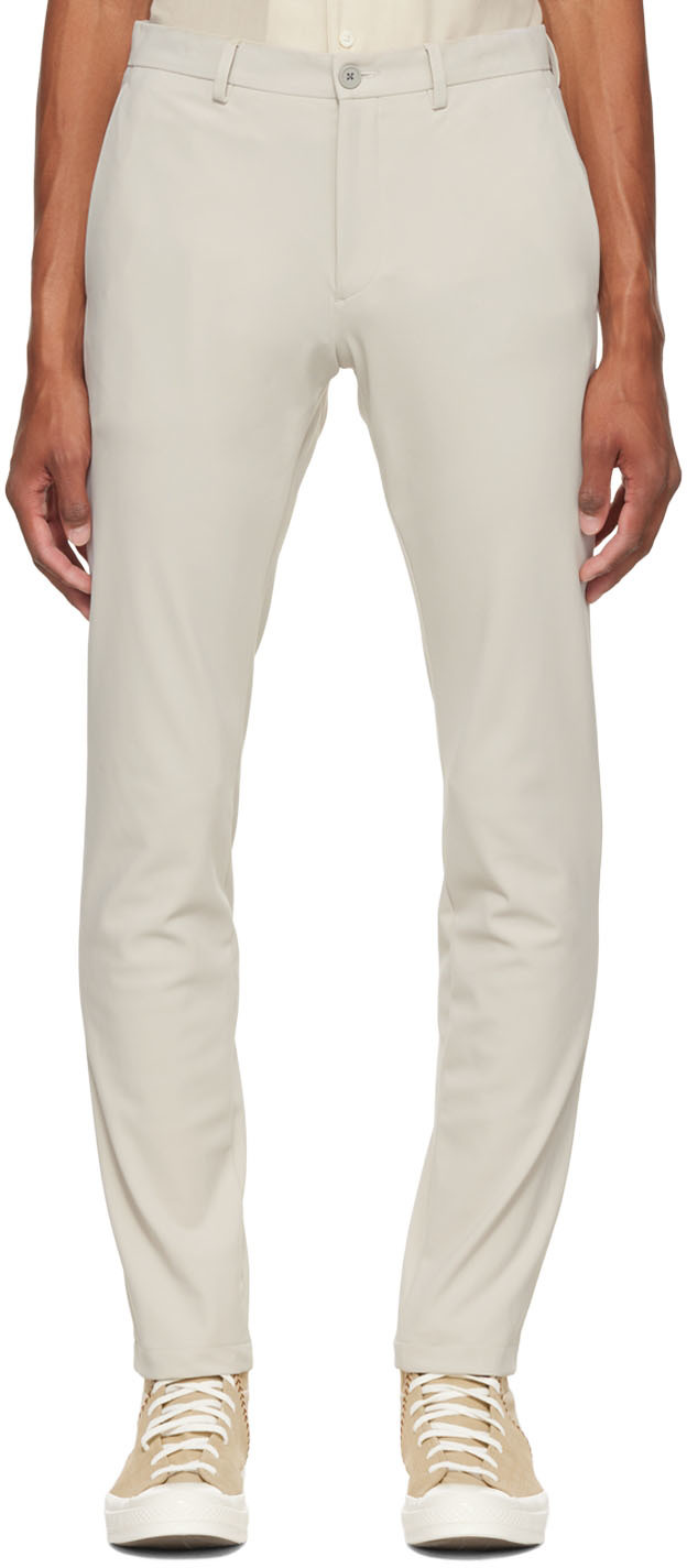 Theory Off-white Zaine Trousers In Putty | ModeSens