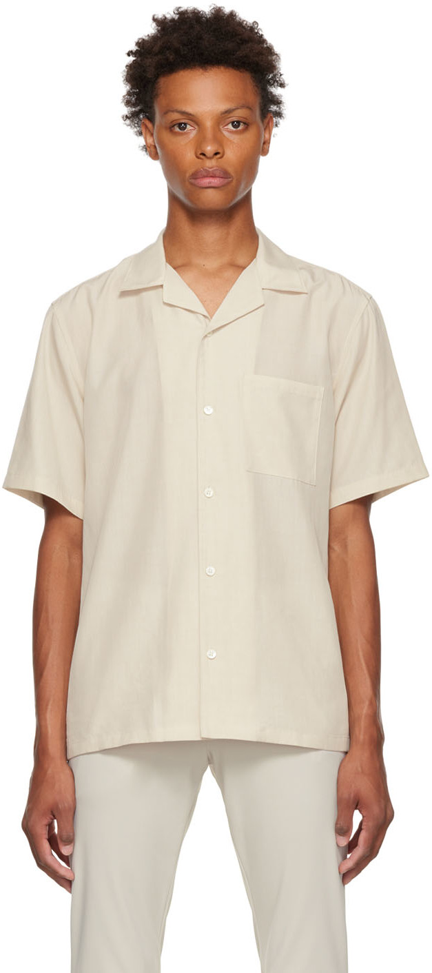 Theory Beige Lyocell Shirt In Ivory