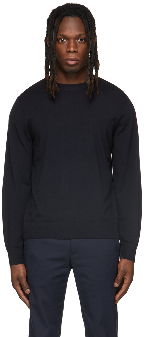 Theory Crewneck Sweater in Regal Wool - Blue - S