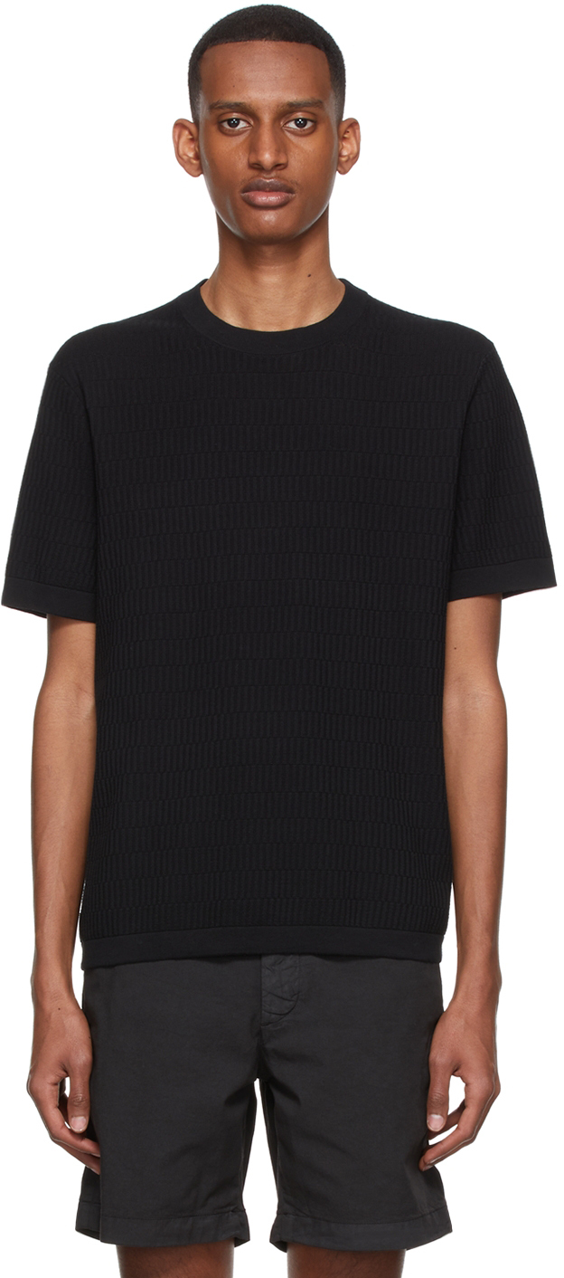 Theory: Black Cotton T-Shirt | SSENSE Canada