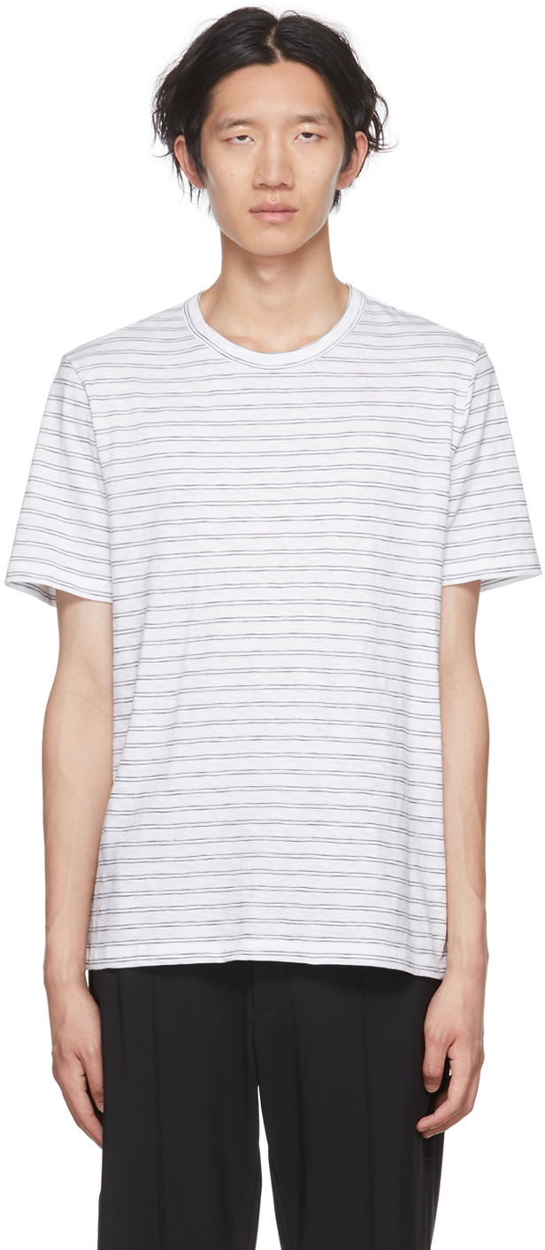 Theory White Striped T-Shirt