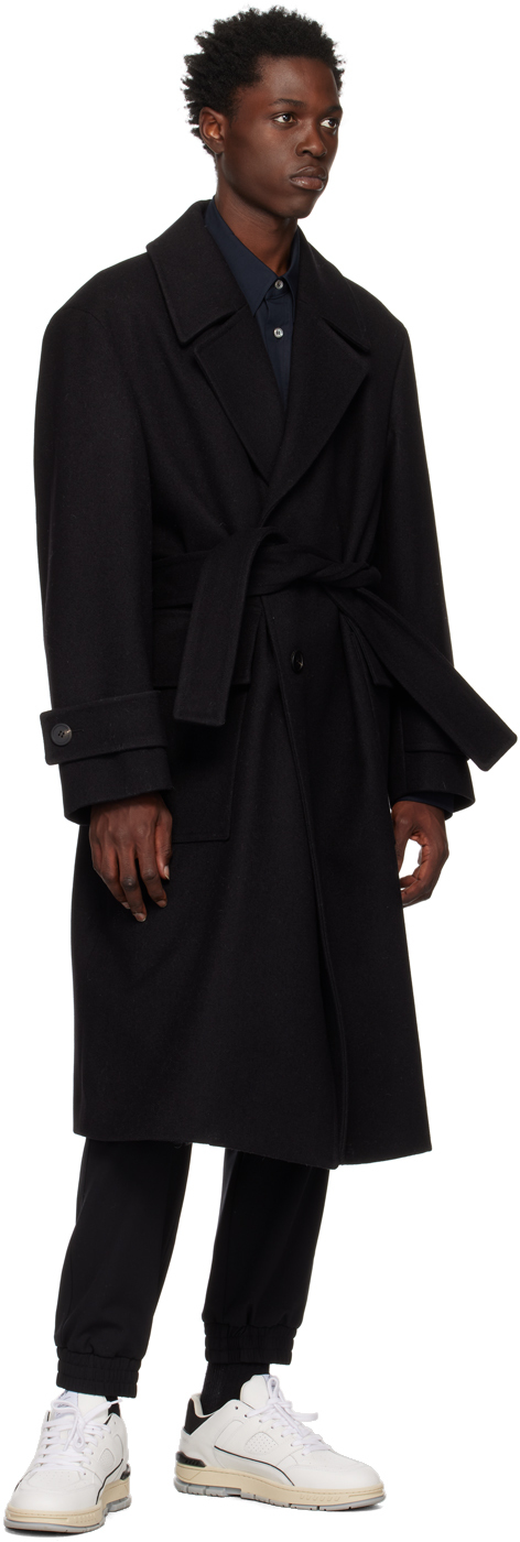 Solid Homme ブラック ブラッシュド コート