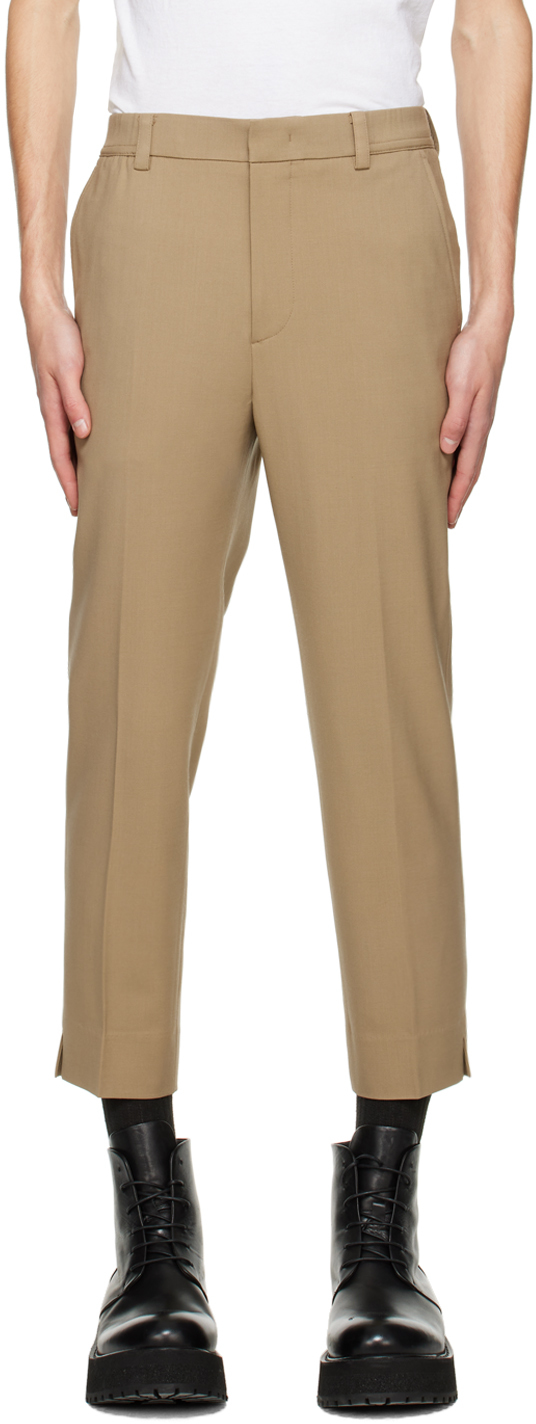 Solid Homme ベージュ クロップド テーパードパンツ