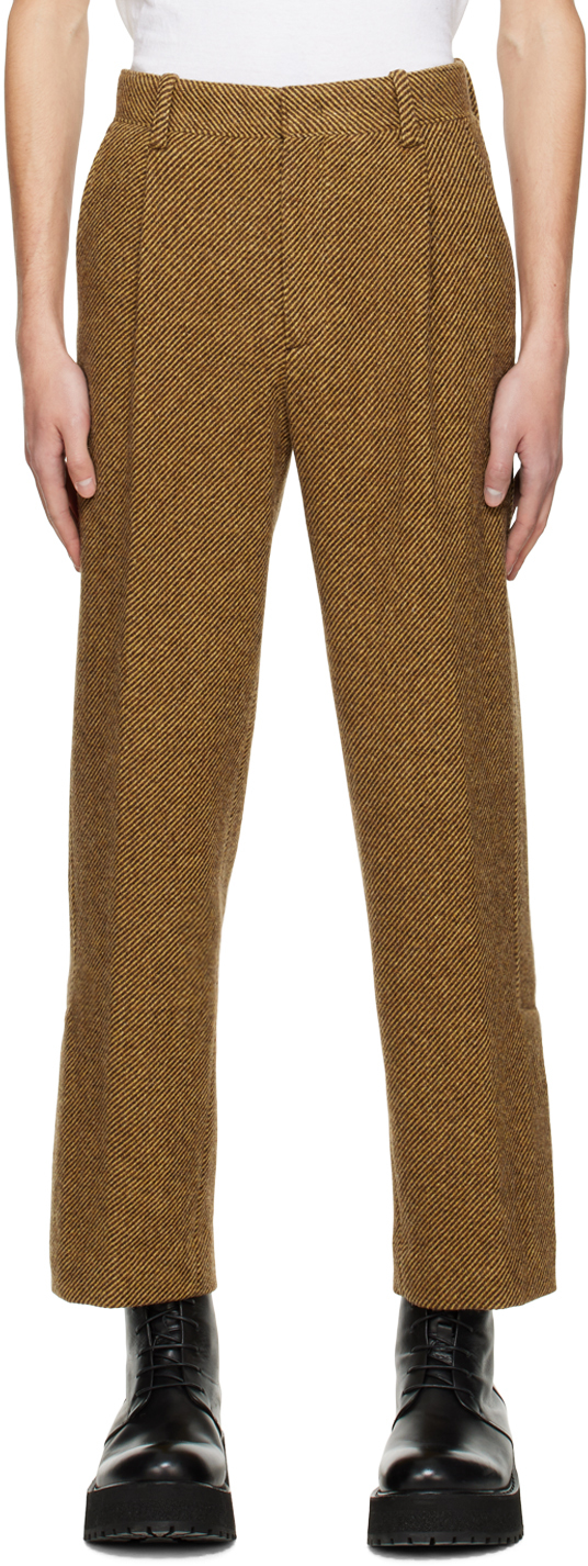 Solid Homme Beige Pinched Seams Trousers Solid Homme