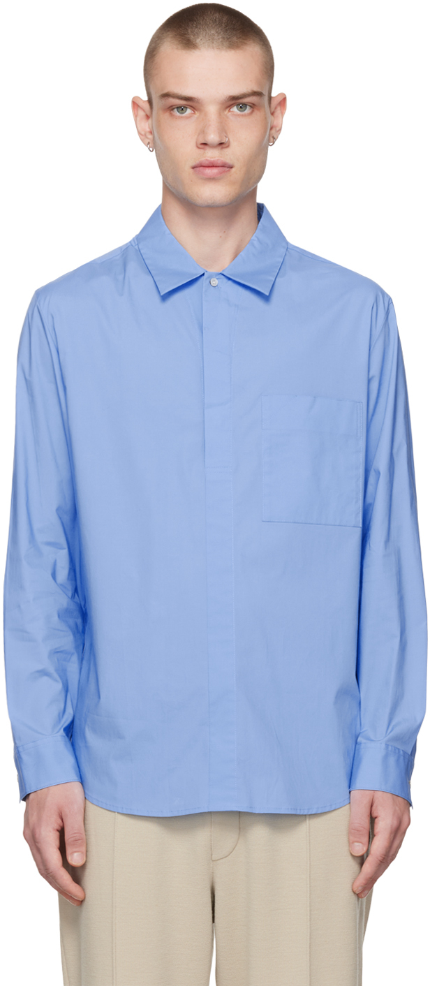 Blue Half-Button Shirt