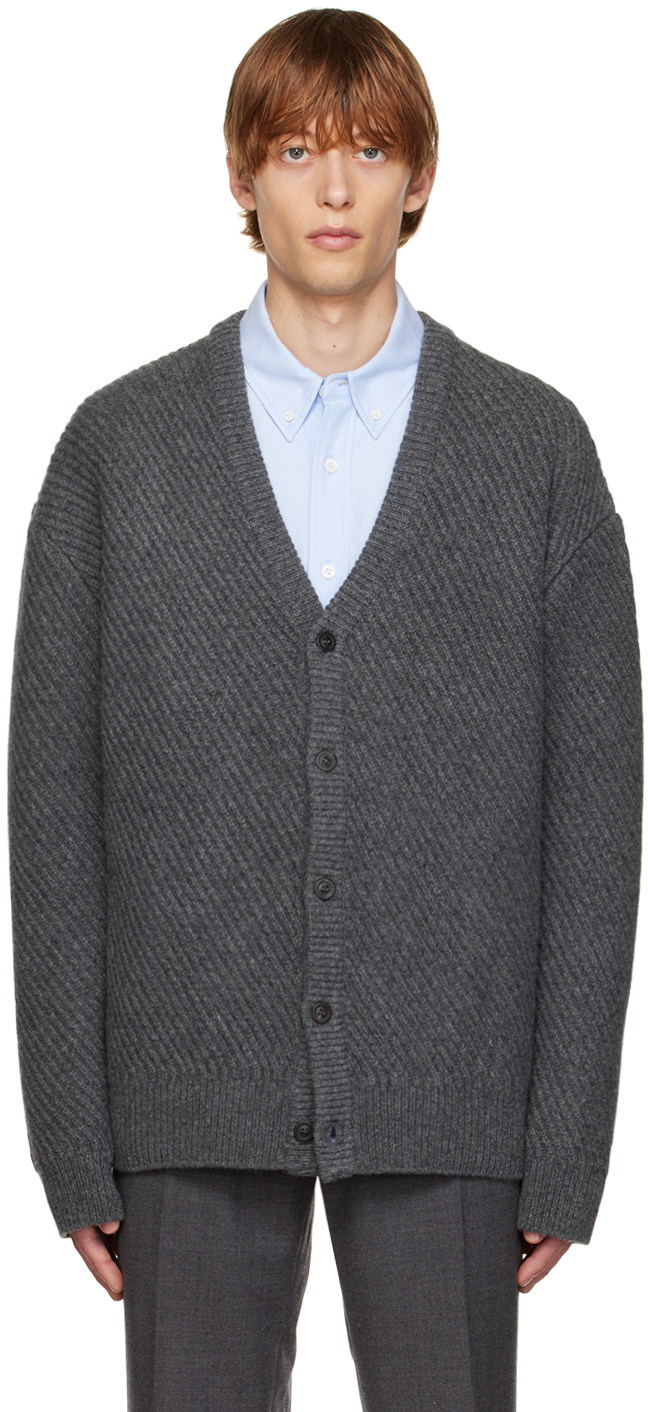 Gray Ribbed Cardigan