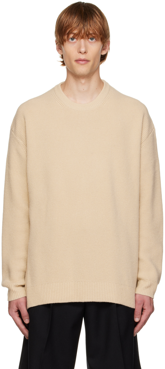 Beige Ribbed Sweater