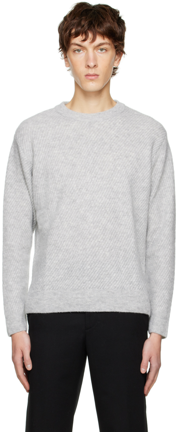 Solid Homme グレー Diagonal セーター