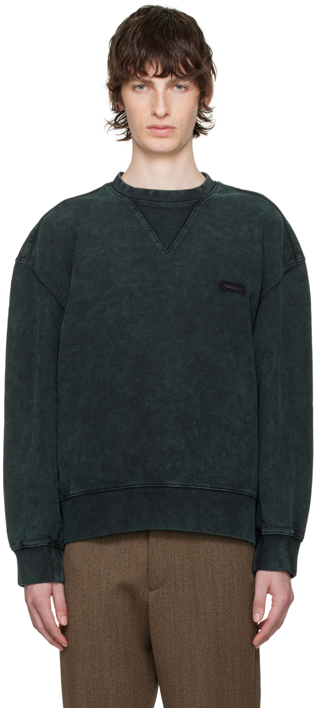 Solid Homme Black Oversized Sweatshirt In 729f Green