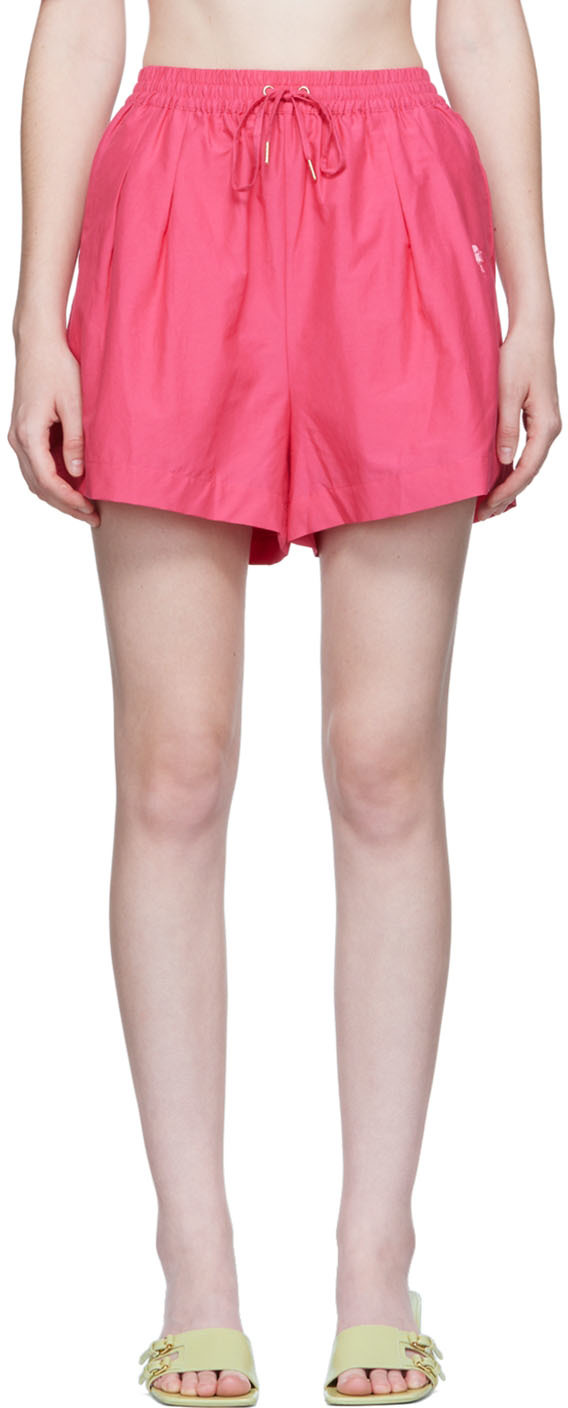 Silk Laundry Pink Cotton Shorts In 0803 Lemuria