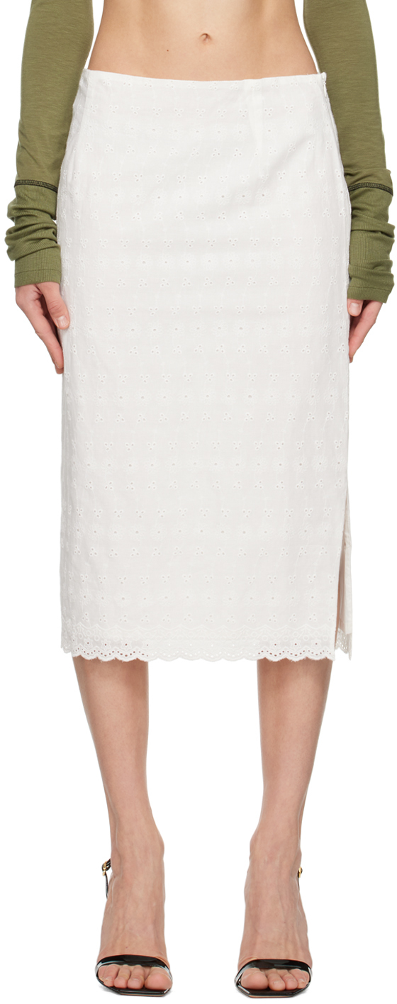 Miaou White Moni Midi Skirt