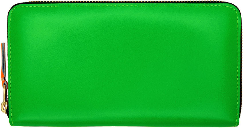 Comme Des Garçons Green Super Fluo Zip Wallet