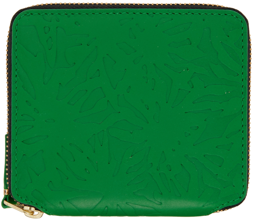 Green Embossed Forest Zip Wallet
