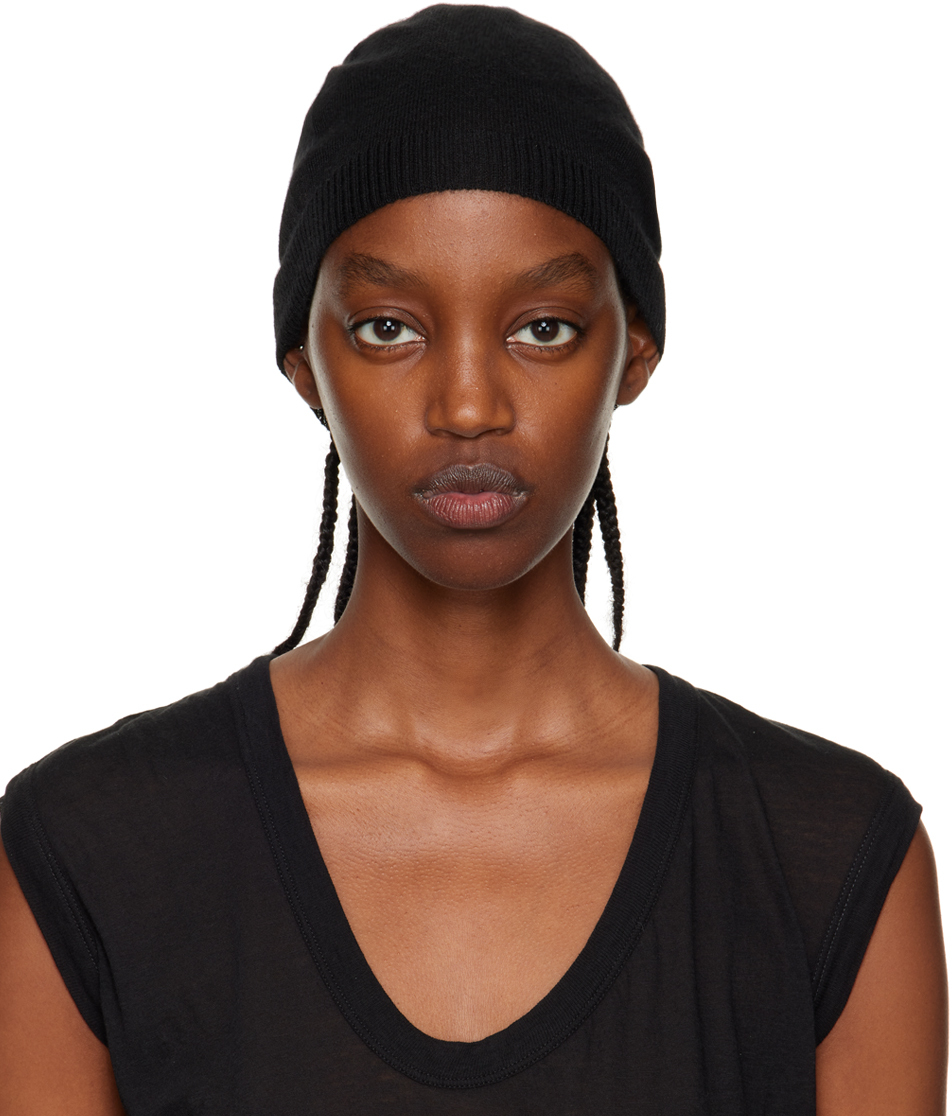 Rick Owens: Black Cashmere Beanie | SSENSE