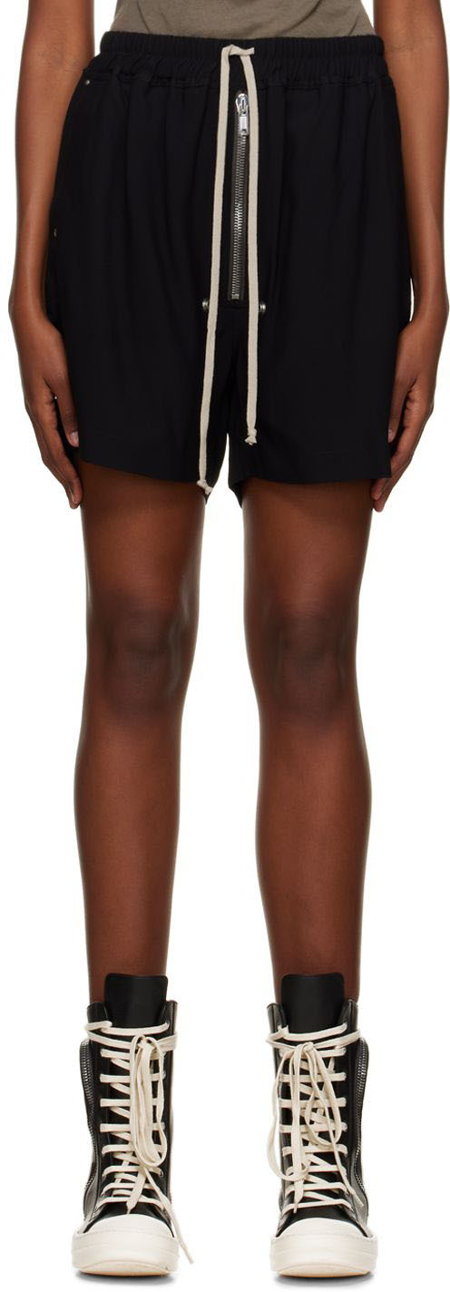 Black Bela Shorts by Rick Owens on Sale