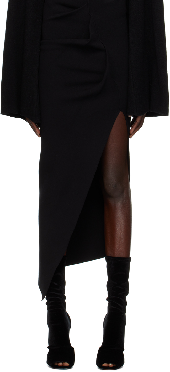 Rick Owens Black Rent Midi Skirt