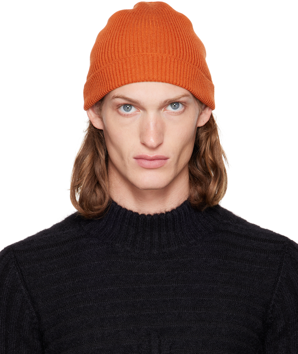 Rick Owens: Orange Virgin Wool Beanie | SSENSE