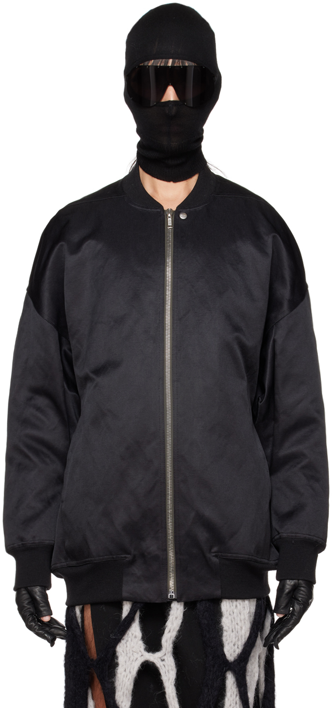 Black Jumbo Peter Down Flight Jacket by Rick Owens on Sale