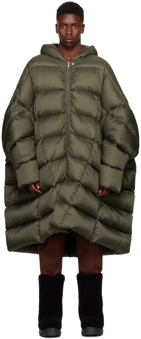 Mens Clothing Coats Long coats and winter coats Save 27% Rick Owens Zipped Hooded Coat in Natural for Men 