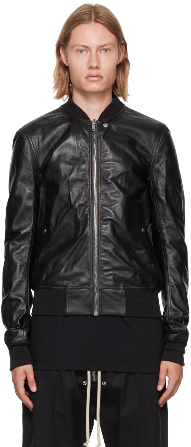 Mens Clothing Jackets Leather jackets Rick Owens Leather Biker Jacket in Black for Men 