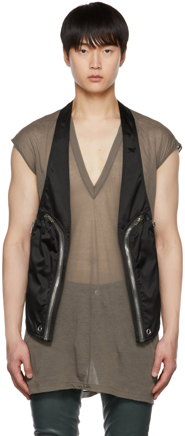 Black Bauhaus Vest by Rick Owens on Sale