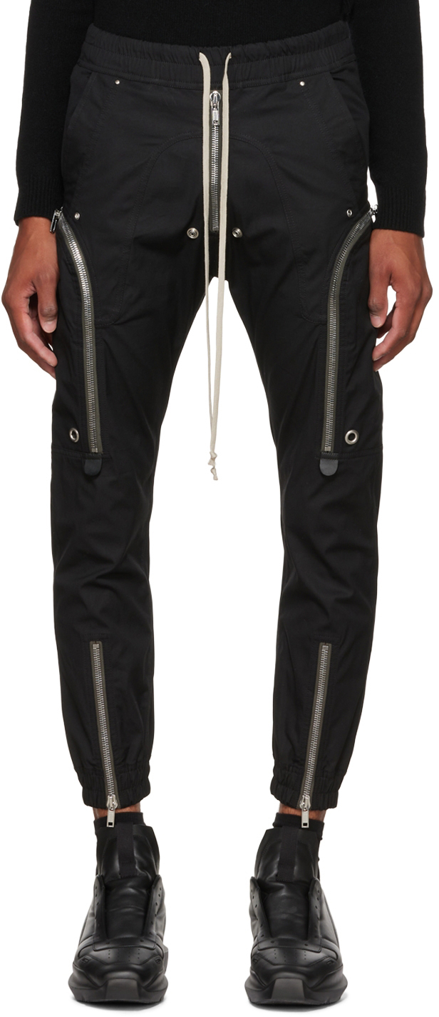 Black Bauhaus Cargo Pants by Rick Owens on Sale