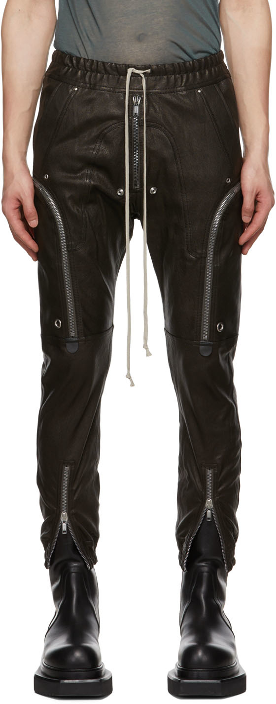Black Bauhaus Leather Pants Ssense Uomo Abbigliamento Pantaloni e jeans Pantaloni Pantaloni di pelle 