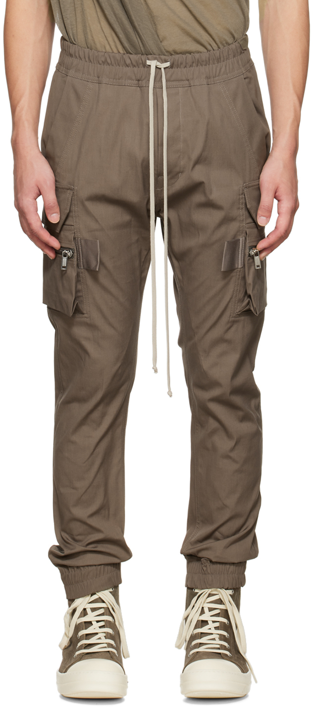 Gray Mastodon Cargo Pants by Rick Owens on Sale