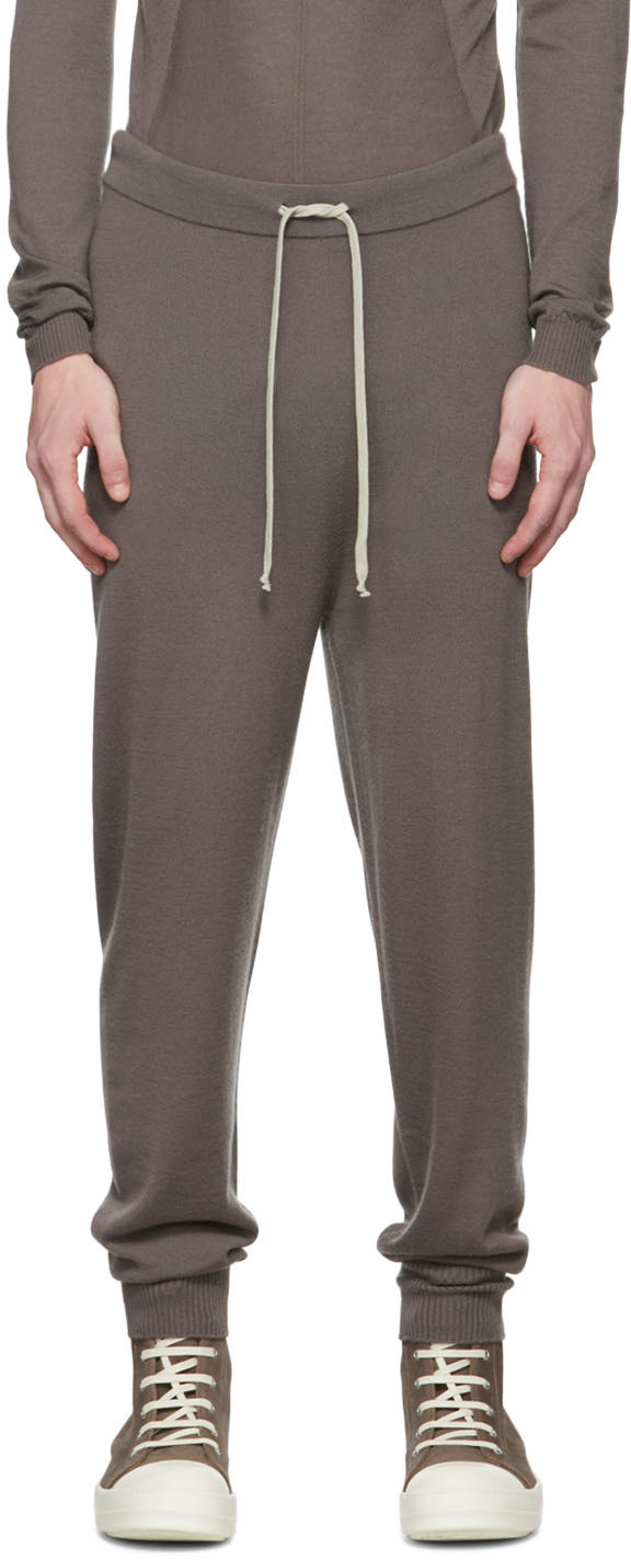 Rick Owens Gray Cashmere Lounge Pants In 34 Dust