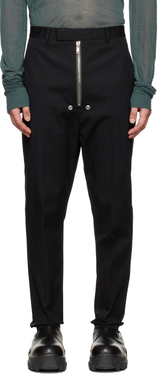 Black Geth Bela Trousers by Rick Owens on Sale