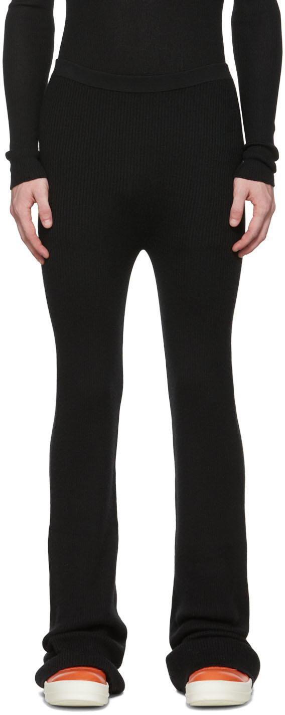 Rick Owens Black Flared Lounge Pants SSENSE Canada