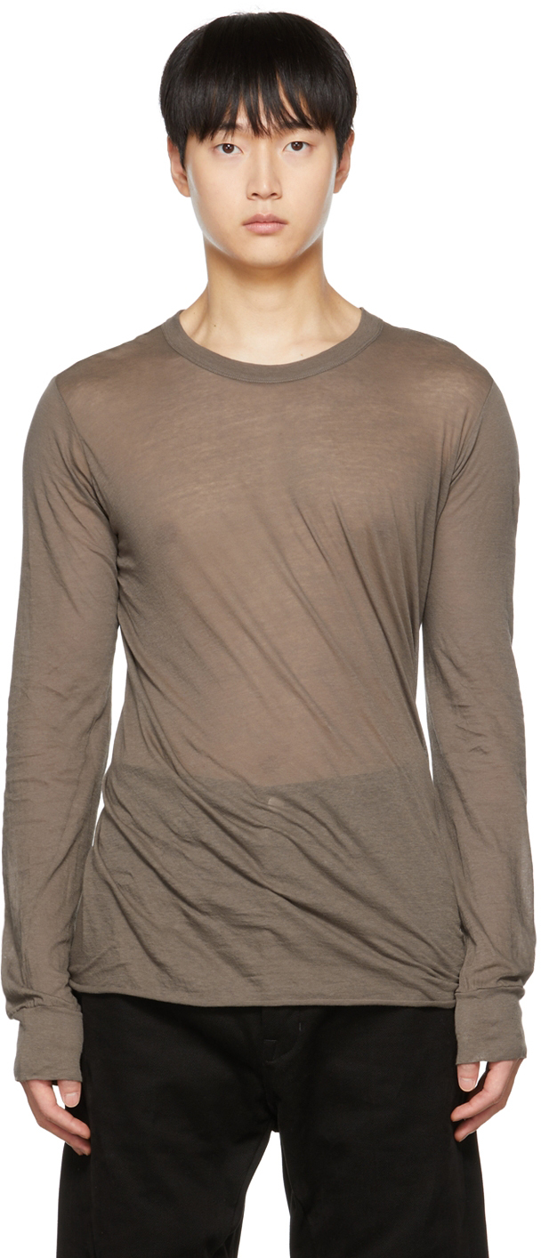 Brown Organic Cotton Long Sleeve T-Shirt Ssense Uomo Abbigliamento Top e t-shirt Top 