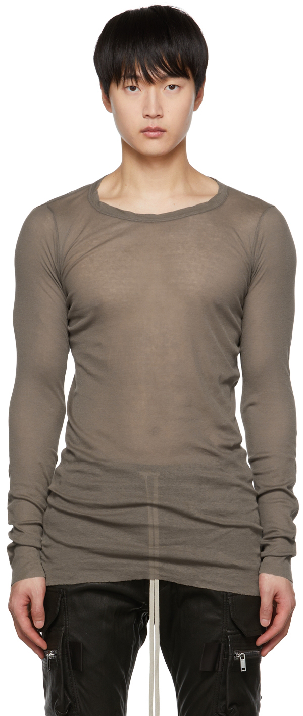 Rick Owens Gray Strobe Long Sleeve T-Shirt