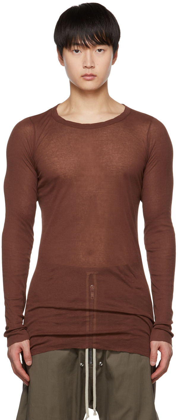 Ssense Uomo Abbigliamento Top e t-shirt Top Burgundy Fading Classic Long Sleeve T-Shirt 