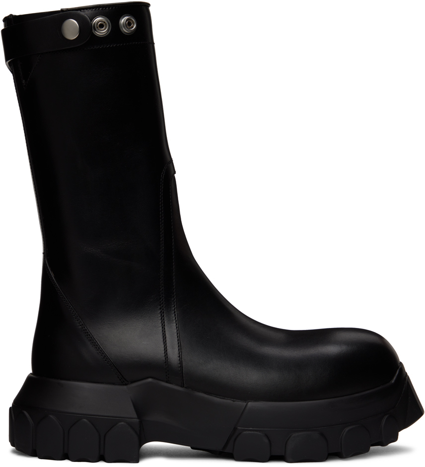 Black Platform Creeper Boots by Rick Owens on Sale