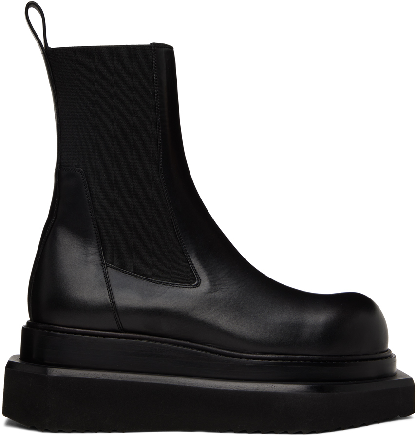 Black Beatle Turbo Cyclops Chelsea Boots by Rick Owens on Sale