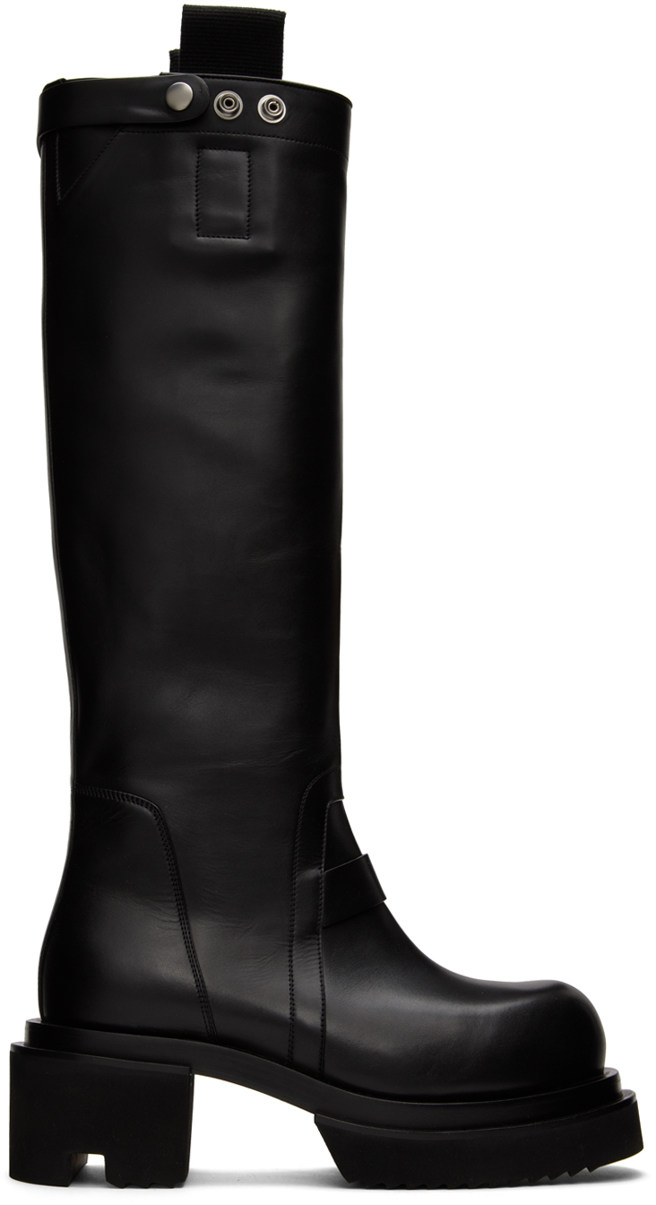 Black Bogun Boots by Rick Owens on Sale