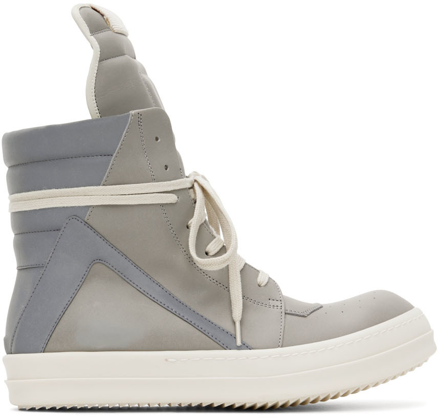 Gray Geobasket Sneakers by Rick Owens on Sale