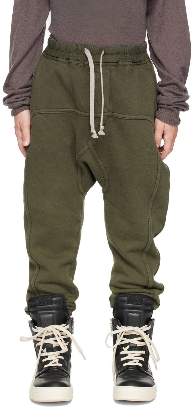 Rick Owens Kids' Cotton Jersey Sweatpants In Green