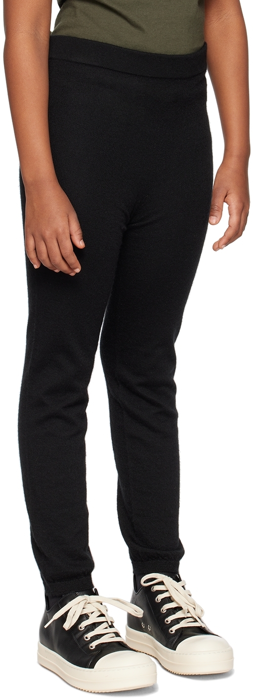 Rick Owens Kids Black Semi-sheer Leggings In 09 Black