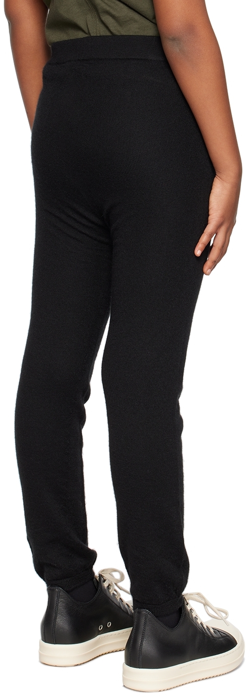 Rick Owens Kids Black Semi-sheer Leggings In 09 Black