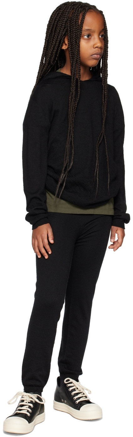 Rick Owens Kids Black Semi-sheer Leggings In 09 Black