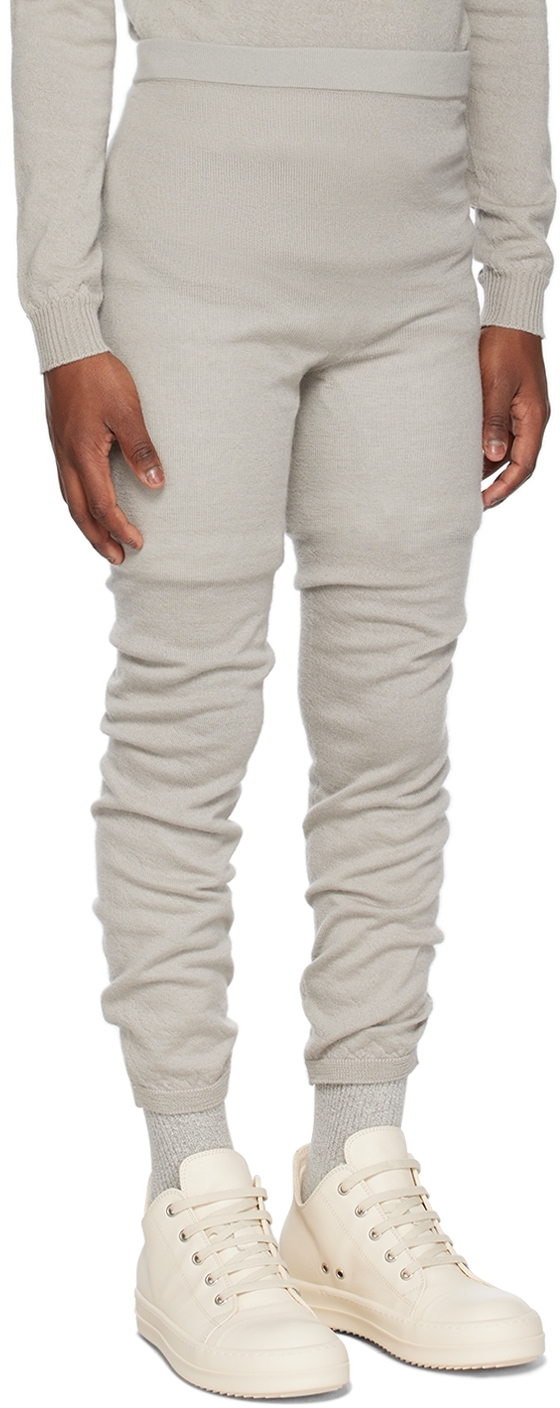 Rick Owens Kids Gray Slim-fit Leggings In 08 Pearl