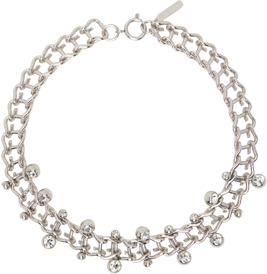 Justine Clenquet Silver Mindy Crystal Choker