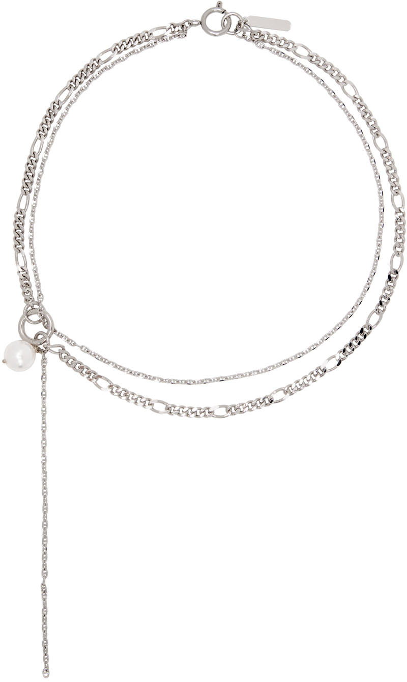 JUSTINE CLENQUET SILVER REESE NECKLACE