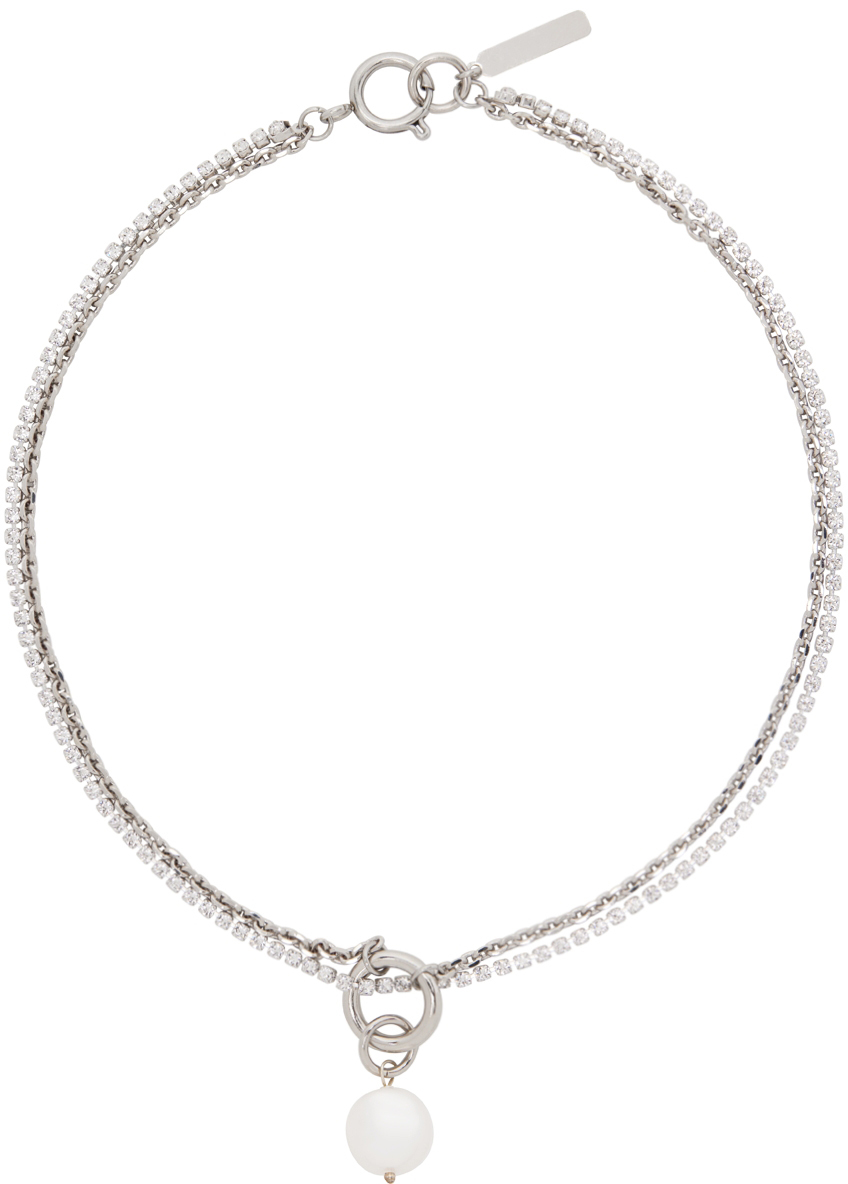 JUSTINE CLENQUET SILVER ROMY NECKLACE