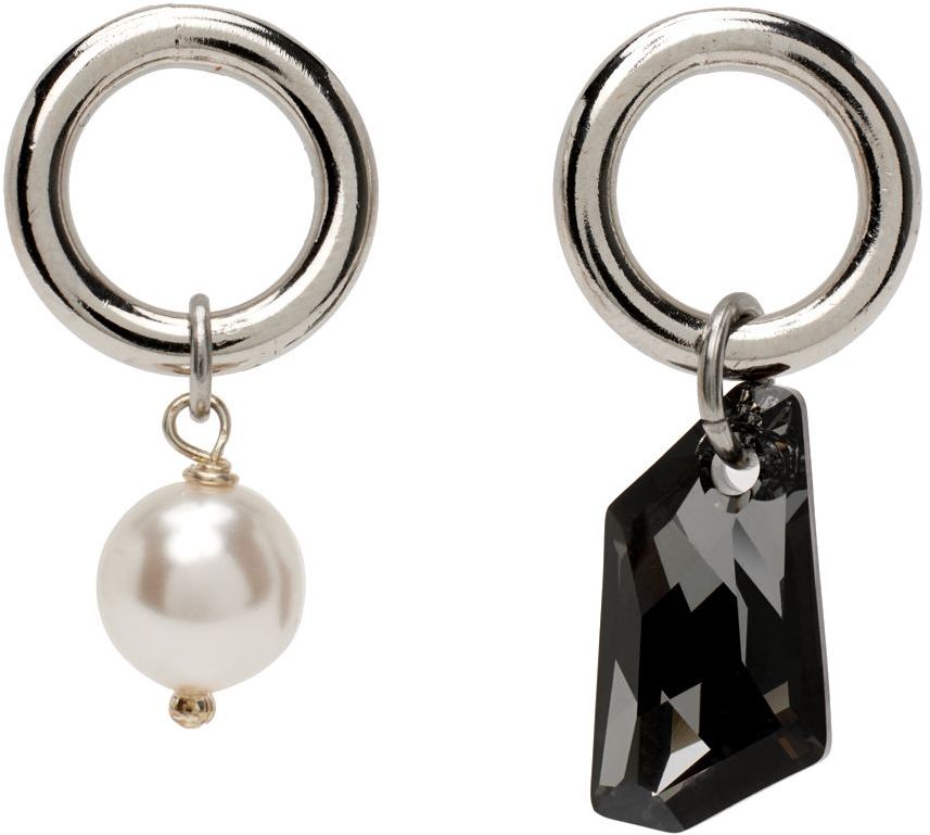 Silver Pearl Pin Earring SSENSE Men Accessories Jewelry Earrings Studs 