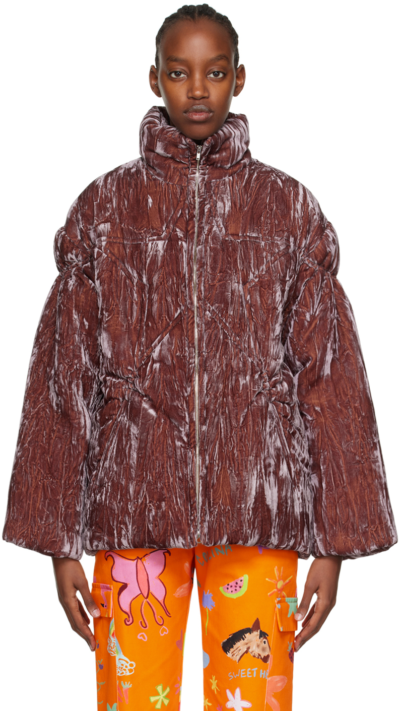 Collina Strada: Brown Star Puffer Jacket | SSENSE
