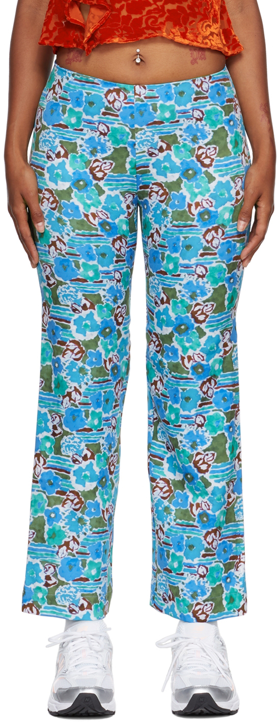 Blue Floral Lounge Pants