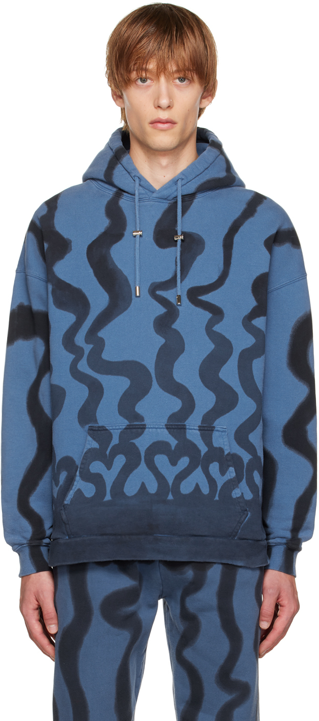 Femme Vêtements Articles de sport et dentraînement Sweats à capuche Hoodie imprimé à lien de resserrage Coton Collina Strada en coloris Bleu 